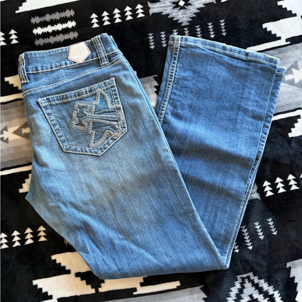 Tin Haul Women's Boot Cut Jeans - Light Blue Denim